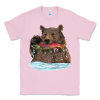 Bubblegum Pink mama bear haunting fish Classic Tee - RanaPortraitStore