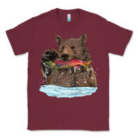 Burgundy mama bear haunting fish Classic Tee - RanaPortraitStore