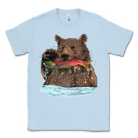 Dusty Blue mama bear haunting fish Classic Tee - RanaPortraitStore