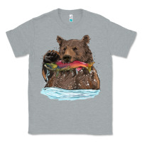Heather Grey mama bear haunting fish Classic Tee - RanaPortraitStore