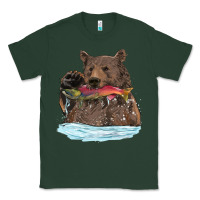 Sports Green mama bear haunting fish Classic Tee - RanaPortraitStore