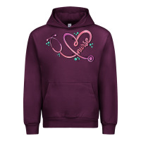 Mauve Wine nurse heart Urban Hoodie - MaliasSmallBusiness