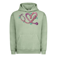 Pigment Oil Green nurse heart Urban Hoodie - MaliasSmallBusiness