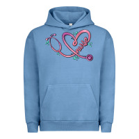 Pigment Pebble Blue nurse heart Urban Hoodie - MaliasSmallBusiness
