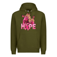 Army Green hope cancer nails Premium Hoodie - NancyCooperArtShop