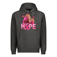 Charcoal Heather hope cancer nails Premium Hoodie - NancyCooperArtShop