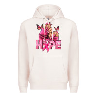 Pale Pink hope cancer nails Premium Hoodie - NancyCooperArtShop