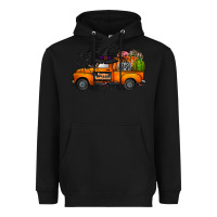 Black happy halloween truck Heavyweight Hoodie - CowhideDigitalArt