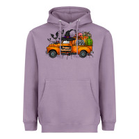 Lavender happy halloween truck Heavyweight Hoodie - CowhideDigitalArt