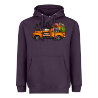 Plum happy halloween truck Heavyweight Hoodie - CowhideDigitalArt