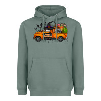 Sage happy halloween truck Heavyweight Hoodie - CowhideDigitalArt