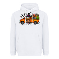White happy halloween truck Heavyweight Hoodie - CowhideDigitalArt
