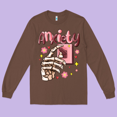 Long Sleeve Tee anxiety skeleton hand