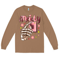 Toasted Coconut anxiety skeleton hand Long Sleeve Tee - MaliasSmallBusiness