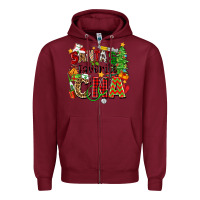Burgundy santa's favorite cna Zipper Hoodie - Zillion Design Studio