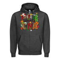 Charcoal Heather santa's favorite cna Zipper Hoodie - Zillion Design Studio