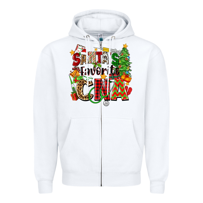 Santa's Favorite Cna Zipper Hoodie by Zillion Design Studio | Teevron