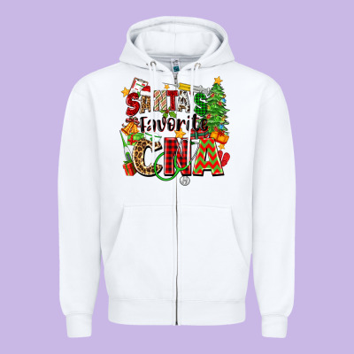 Santa's Favorite Cna Zipper Hoodie Designed By Zillion Design Studio