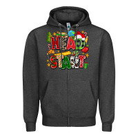 Charcoal Heather head start christmas Zipper Hoodie - Zillion Design Studio