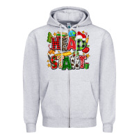 Heather Grey head start christmas Zipper Hoodie - Zillion Design Studio