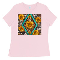 Bubblegum Pink sunflower tumbler Ladies Tee - BarkalooDesign