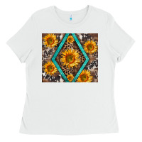 White sunflower tumbler Ladies Tee - BarkalooDesign