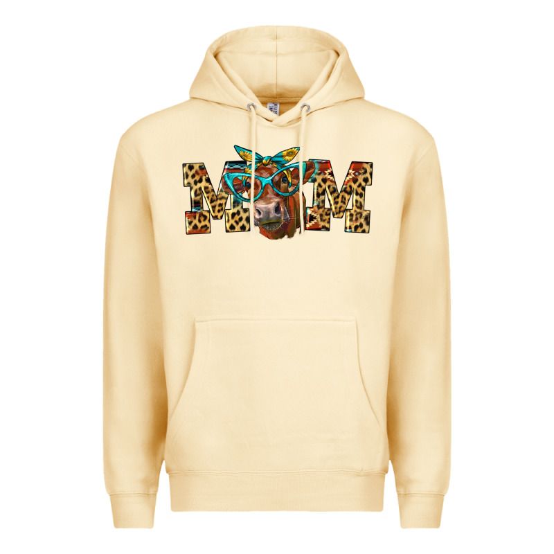 Western Mom Red Angus Cow Premium Hoodie by LillyAllenDesigns | Teevron