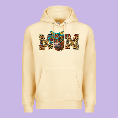 Western Mom Red Angus Cow Premium Hoodie Designed By Lillyallendesigns