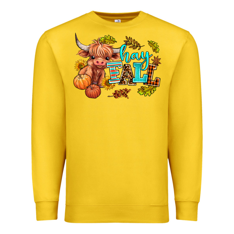 Hay Fall Heifer Premium Sweatshirt by AdoDesignShop | Teevron