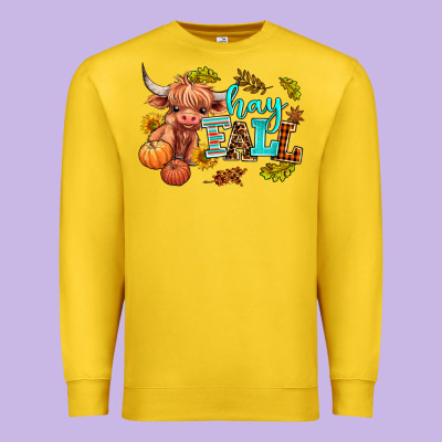 Hay Fall Heifer Premium Sweatshirt Designed By Adodesignshop