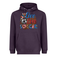 Plum live love soccer Heavyweight Hoodie - HRA Design Shop