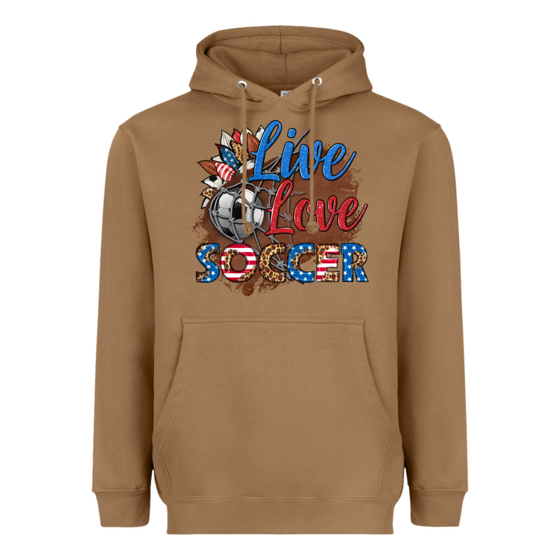 Live Love Soccer Heavyweight Hoodie by HRA Design Shop | Teevron