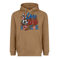 Toasted Coconut live love soccer Heavyweight Hoodie - HRA Design Shop