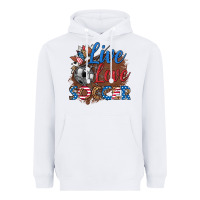 White live love soccer Heavyweight Hoodie - HRA Design Shop