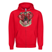 Red pug with love glasses Zipper Hoodie - RanaPortraitStore