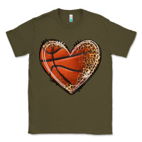 Army Green basketball heart Classic Tee - texasbilliewilder
