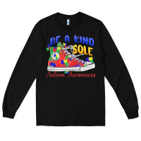 Black be a kind sole autism awareness Long Sleeve Tee - MaliasSmallBusiness