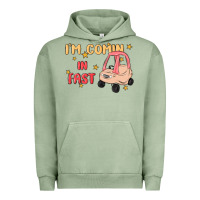 Pigment Oil Green i'm comin in fast Urban Hoodie - MaliasSmallBusiness