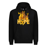 Black hope yellowribbonchildhood cancer nails Premium Hoodie - NancyCooperArtShop