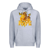 Heather Grey hope yellowribbonchildhood cancer nails Premium Hoodie - NancyCooperArtShop