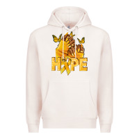 Pale Pink hope yellowribbonchildhood cancer nails Premium Hoodie - NancyCooperArtShop