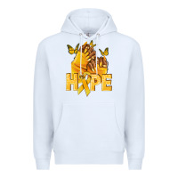 White hope yellowribbonchildhood cancer nails Premium Hoodie - NancyCooperArtShop
