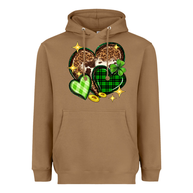 St. Patrick's Day Hearts Heavyweight Hoodie by Neo Western | Teevron