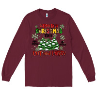 Burgundy farm fresh christmas trees Long Sleeve Tee - MaliasSmallBusiness