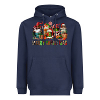 Navy merry christmas coffee afro gnomies Heavyweight Hoodie - FaDigitalArtStudio