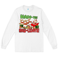White happ yee haw lidays Long Sleeve Tee - MaliasSmallBusiness