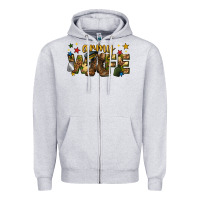 Heather Grey army wife western Zipper Hoodie - texasbilliewilder