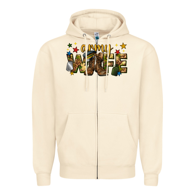 Army Wife Western Zipper Hoodie by texasbilliewilder | Teevron