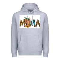 Heather Grey Western Cow Red Angus Mama Premium Hoodie - LillyAllenDesigns