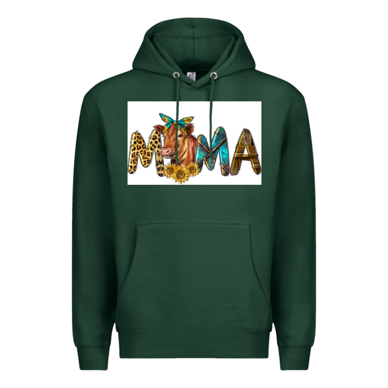 Western Cow Red Angus Mama Premium Hoodie by LillyAllenDesigns | Teevron